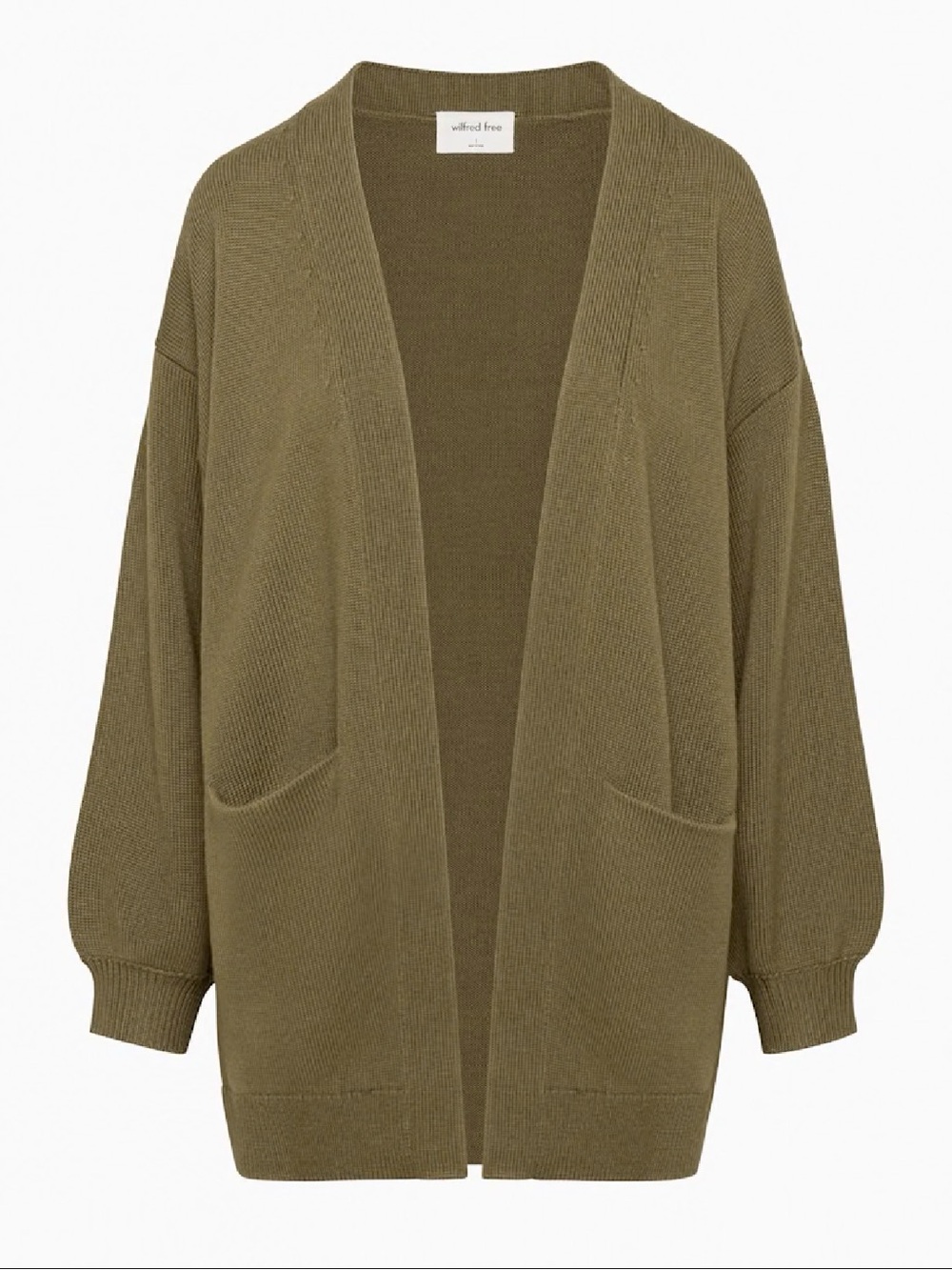 Aritzia Wilfred Free Unwind Cardigan
 Open-Front Pocketed Cardigan Sweater